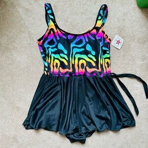VINTAGE | 90s Lisa Frank Style Womens One Piece Swimsuit | 20W